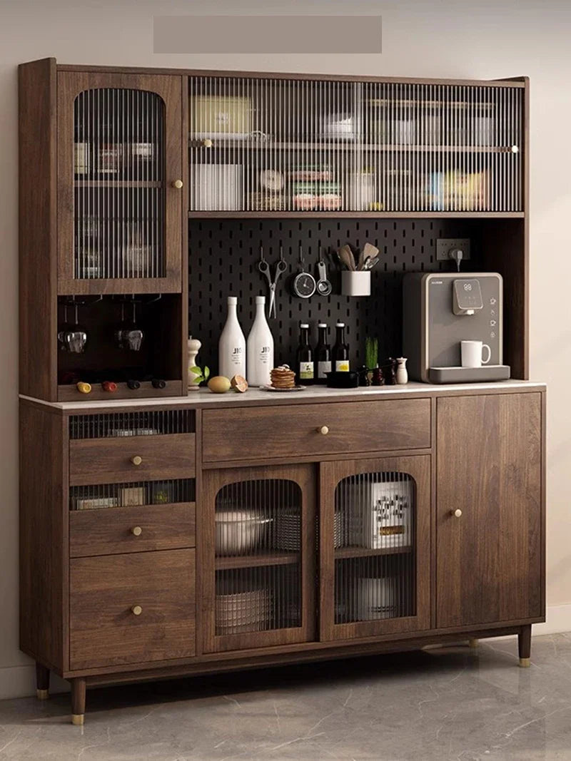 Retro Style Design Wine Cabinet Solid Wood Construction Storage Sideboard Wine Cabinet Lemari Sudut Vitrinas Bar Furniture Club