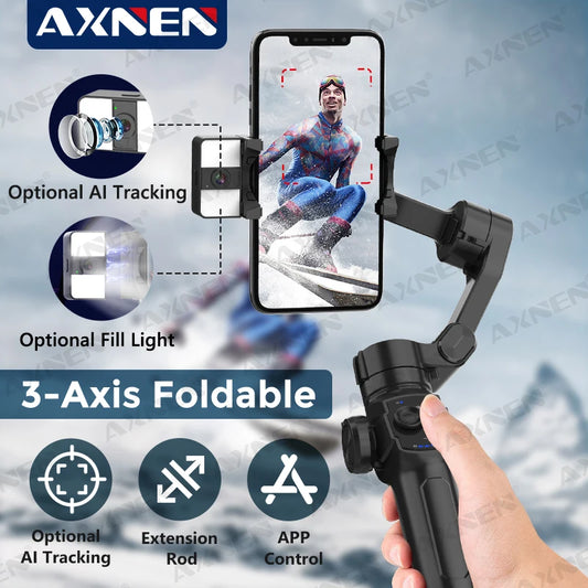 AXNEN HQ4 3-Axis Handheld Gimbal Smartphone Stabilizer Smart Follow Tracking Stable Video Record for iPhone 14 Pro Xiaomi Huawei