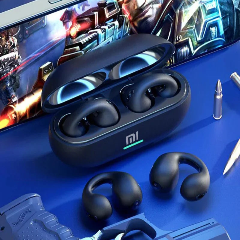 Xiaomi Ear-Clip Bluetooth-compatible Headphones Bone Conduction Earphone Wireless Earbuds 3D Surround Stereo Bass Sports Headset