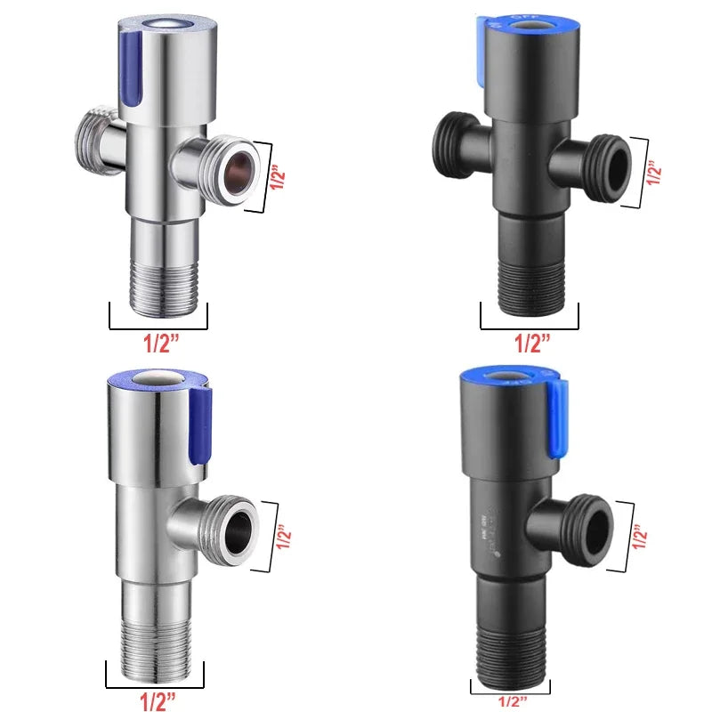 304 stainless steel hot and cold water inlet valve bathroom kitchen sink stop valve toilet connection water pressure regulator