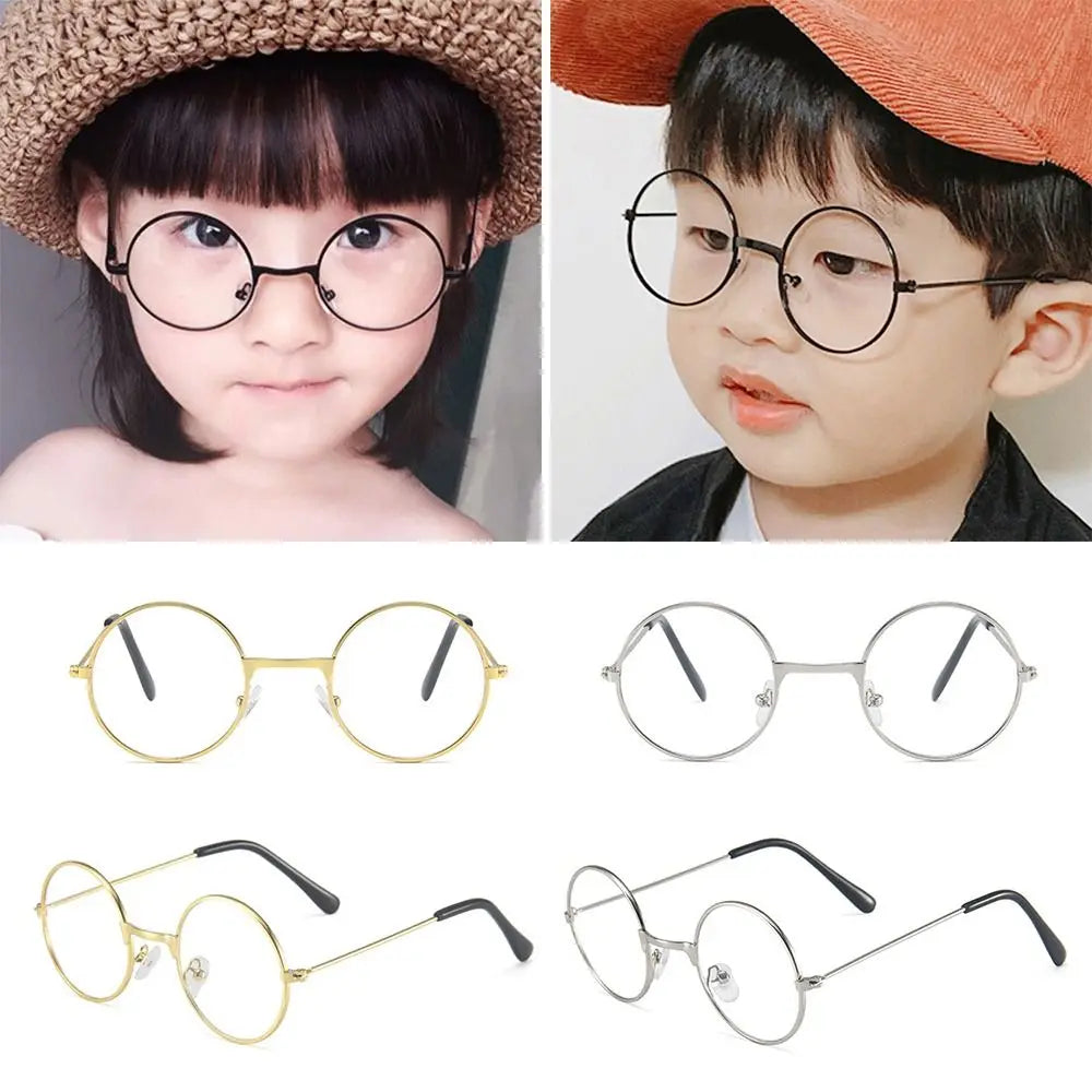 Vintage Small Round Kids Sunglasses Metal Frame Children Glasses Boys Girls Anti-blue Light Goggles Glasses Oculos De Sol