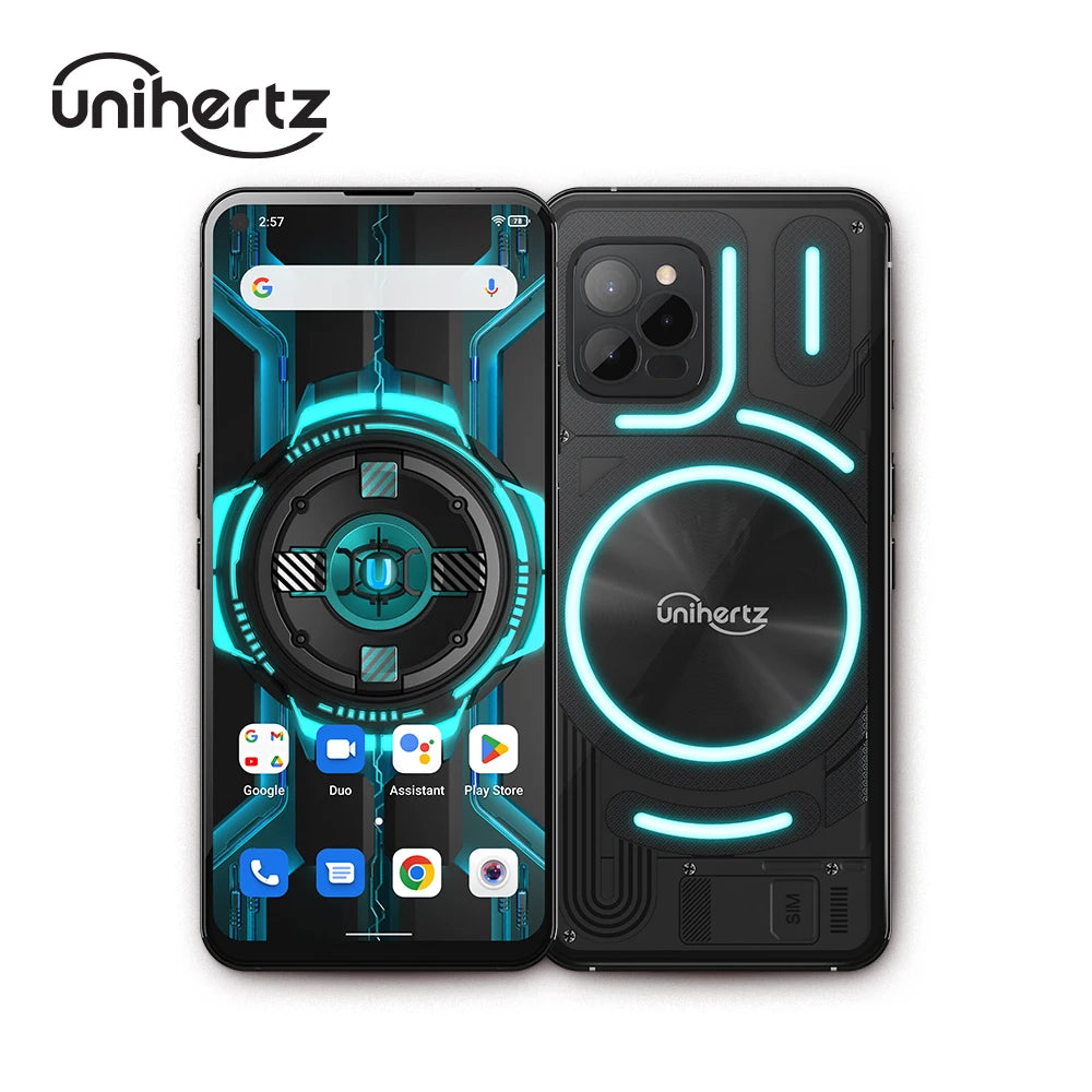 Unihertz Luna, 4G Android 12 White 2400 × 1080 HD Pixels Smartphone with Colorful LED Light 108MP+32MP Camera and NFC GPS