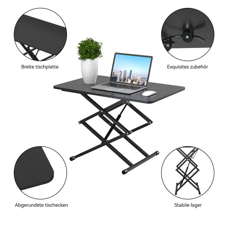 Mobile Lifting Table Computer Desk Height Adjustable Computer Desk PC Bed Table Portable Standing Desk Home Room Furniture HWC