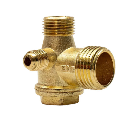 1pcs Male Thread Check Valve Connector With 3-Port Zinc Alloy For Air Compressor Parts Accessory 20mm/16mm/10mm