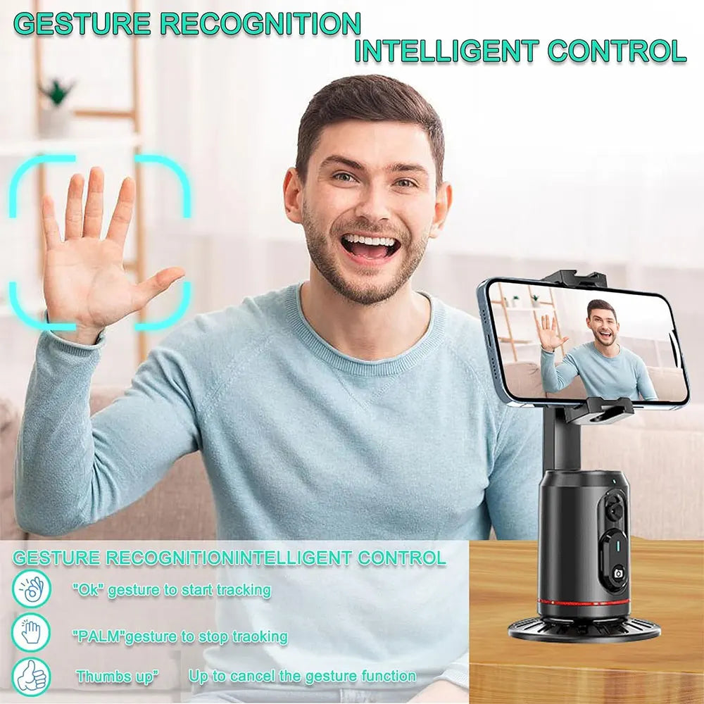 Auto Face Tracking Mobile Phone Holder 360° Rotation Gimbal Stabilizer Smart Shooting Camera Mount for Live Vlog Streaming Video