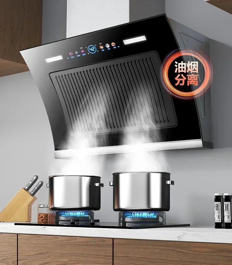 Dual-Motor Range Hood Household Rental Room Kitchen Drainage Kitchen Ventilator Large Suction Exhaust Hood