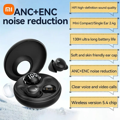 XIAOMI Wireless Earbuds Small Bluetooth Earphone For Sleeping Invisible In Ear ANC+ENC Noise Cancelling Headset With Mic