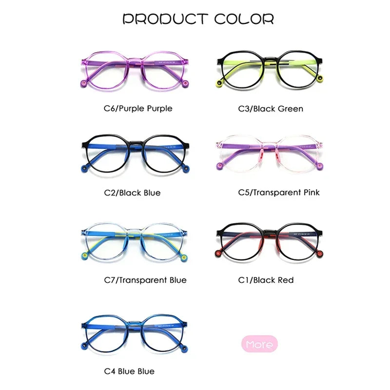 Anti Blue Light Glasses for Kids TR90 Round Optical Medical Glasses Frames Children Computer Eyeglasses