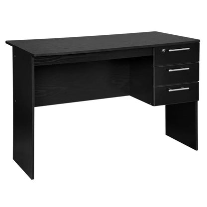 WOLTU Computer Office Desk Black/ White Chipboard Table PC Work Study Table with 3 Drawers Lock for Bedroom Writing Tables